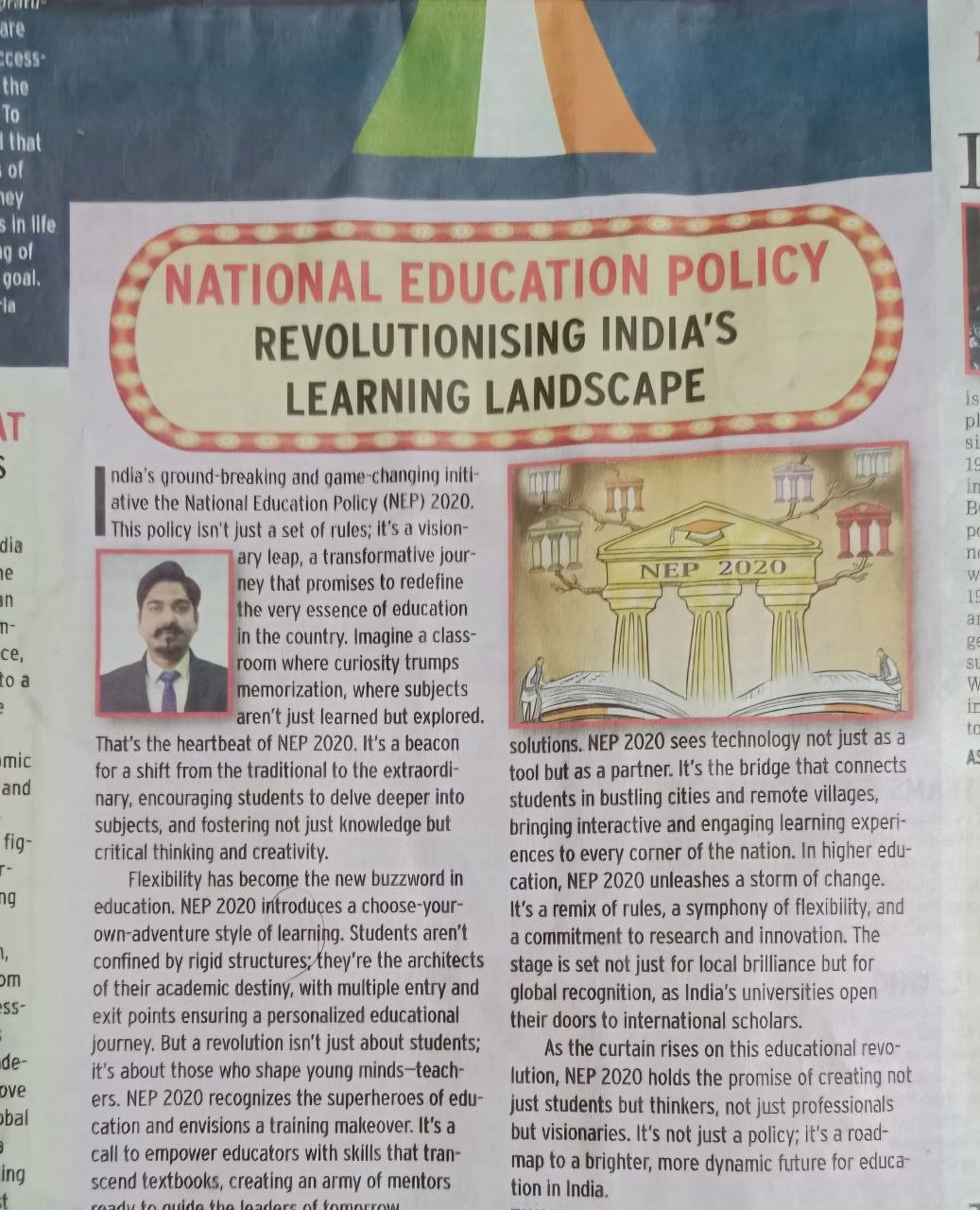 Times of India Feature Certificate - Page 1